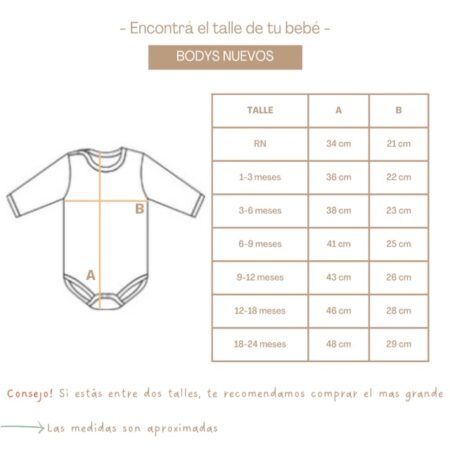 talle body para bebes soft