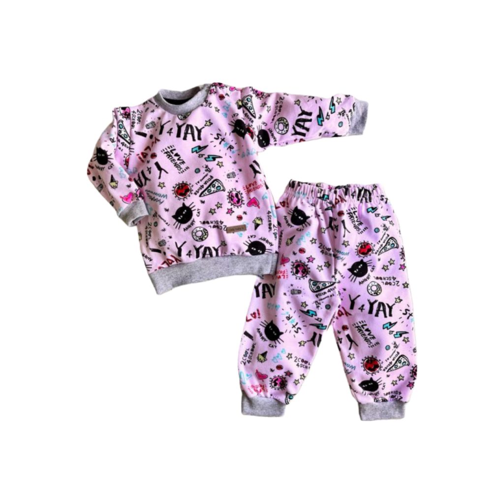 pijama de bebe bigotes rosa