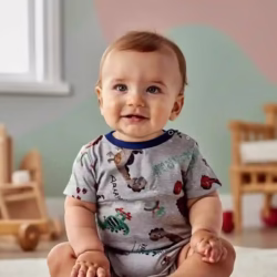 Remera bebe dinos azul