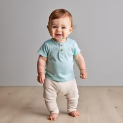 Remera para bebes Botones aqua