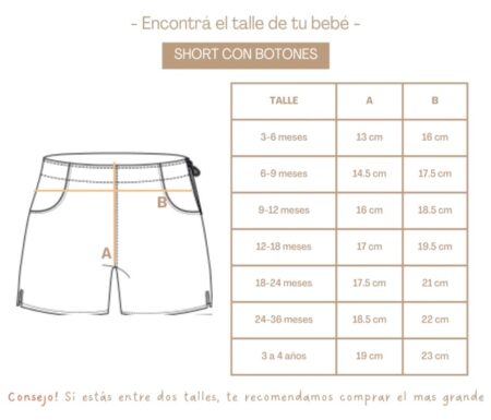 talles short bono