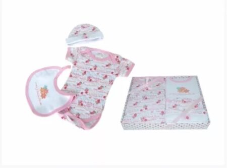 AJUAR DE BEBE 3 PIEZAS ROSA