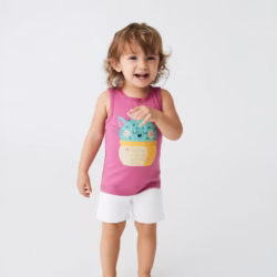 Musculosa para nena gatito rosa