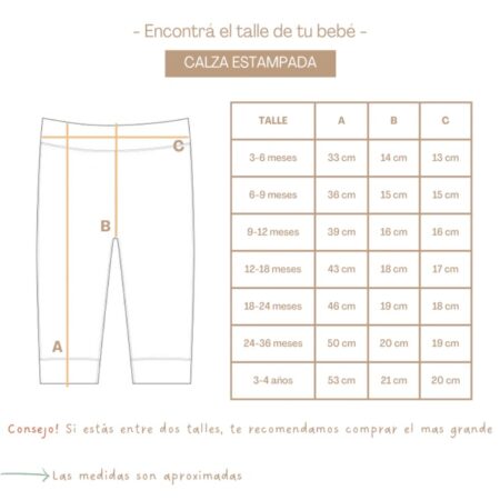 talle calzas para nenas