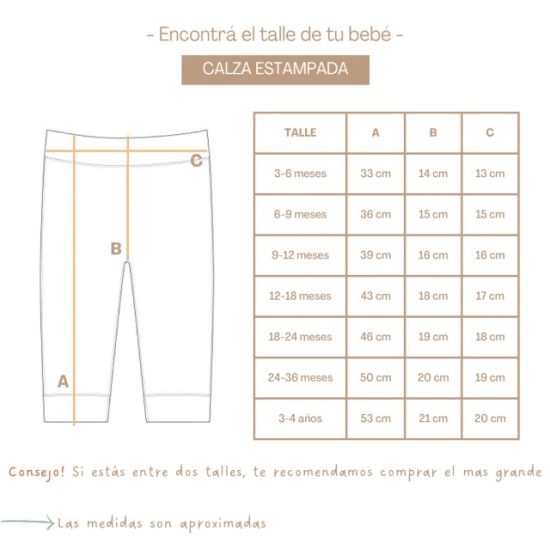 talle calzas para nenas