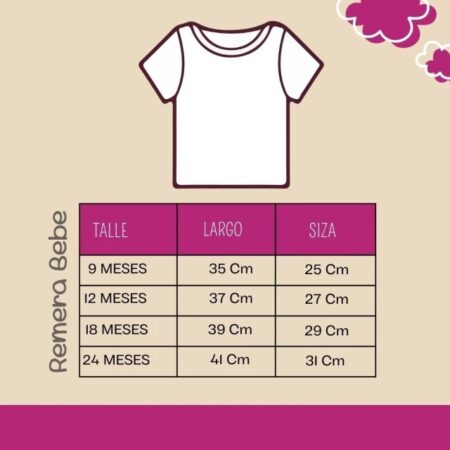 talle remera bebe