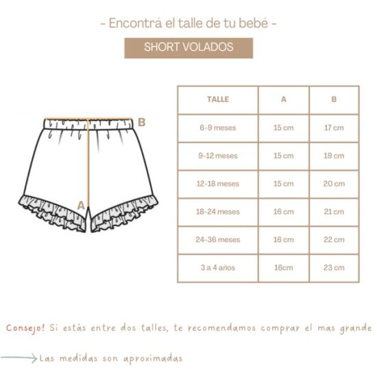 talles short pilar