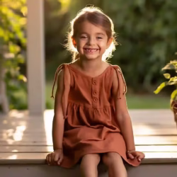 Vestido nena Valentina terracota