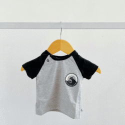 remera bebe palm gris negro