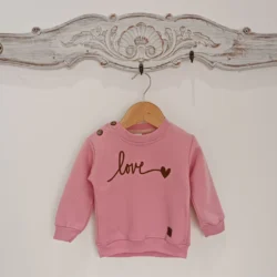 buzo bebe love rosa