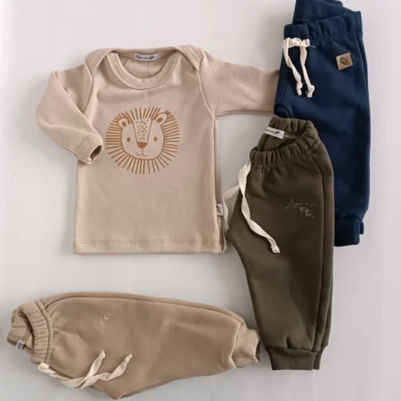 camiseta leon bebe beige