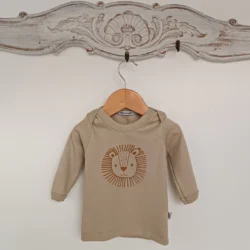 camiseta leon bebe beige