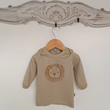 camiseta leon bebe beige