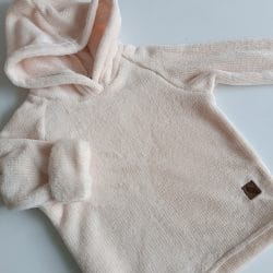 buzo bebe capucha plush manteca