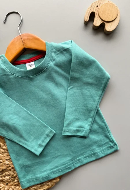 remera bebe basic unisex aqua