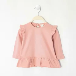 remera nena volados rosa