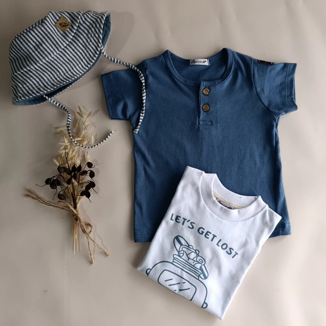 Remera bebe botones Stone azul - Imagen 4