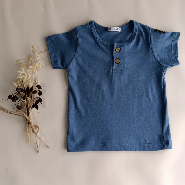 Remera bebe botones Stone azul - Imagen 3