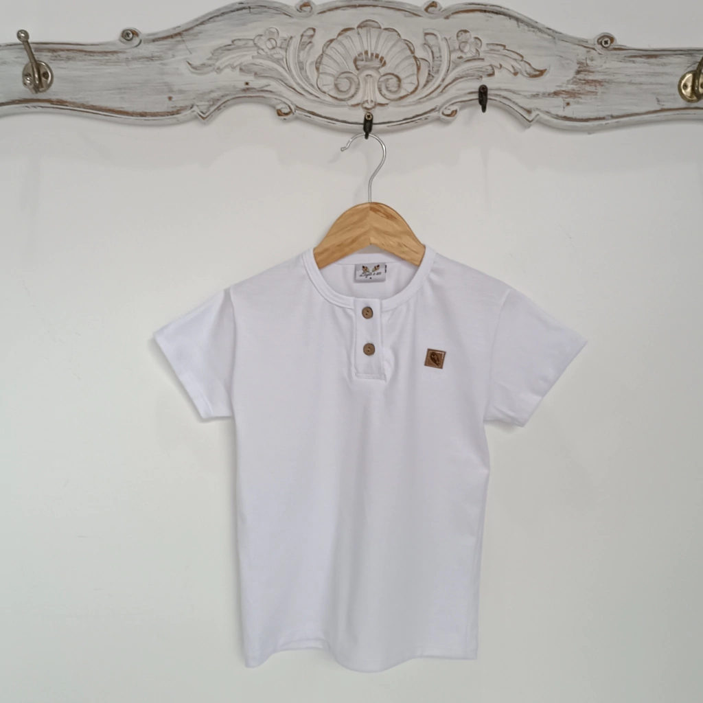 Remera nene Botones blanco