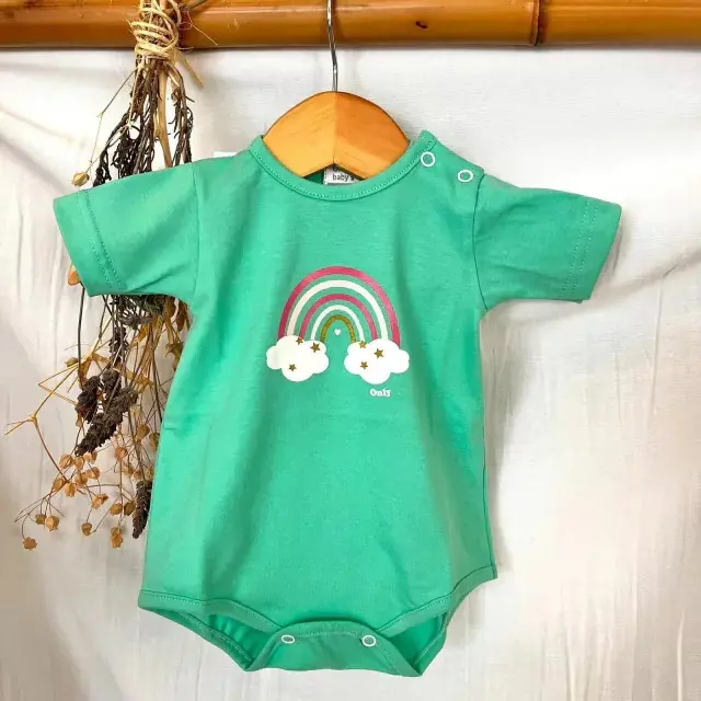 Body bebe arco iris verde