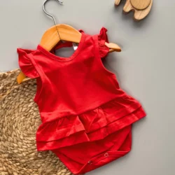 Body bebe Pollera rojo
