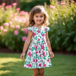 Bluza para nena flowers blanco