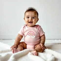 Body bebe arco iris rosa