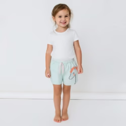 Short de nena Unicornio aqua