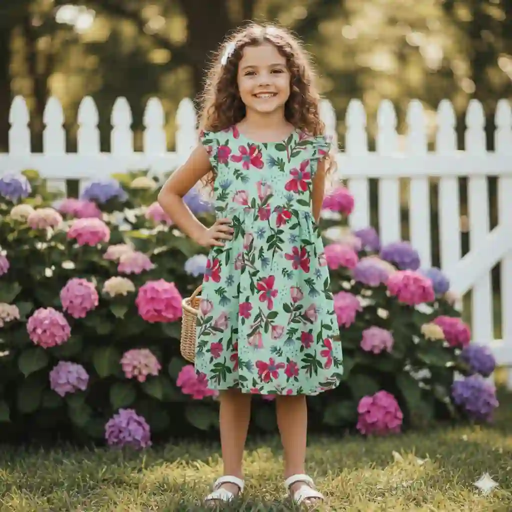 Bluza para nena flowers verde - Imagen 3