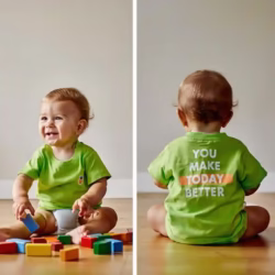 Remera bebe Sao blanco verde