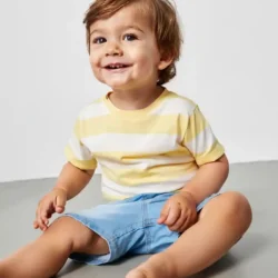 Remera bebe rayas amarillo