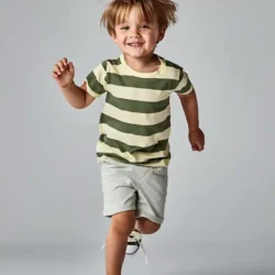 Remera kids rayas verde amarillo