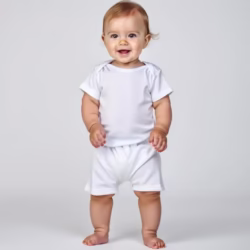 Short beba lino blanco