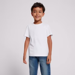 Remera niño basica blanco
