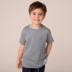 Remera niño basica gris